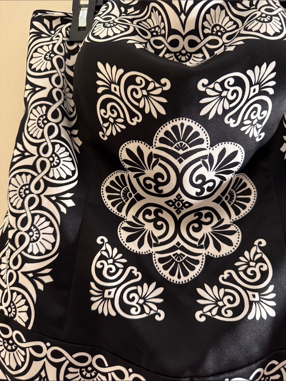 SALE WHBM Print Satin Bustier Strapless Top - Picture 3 of 4